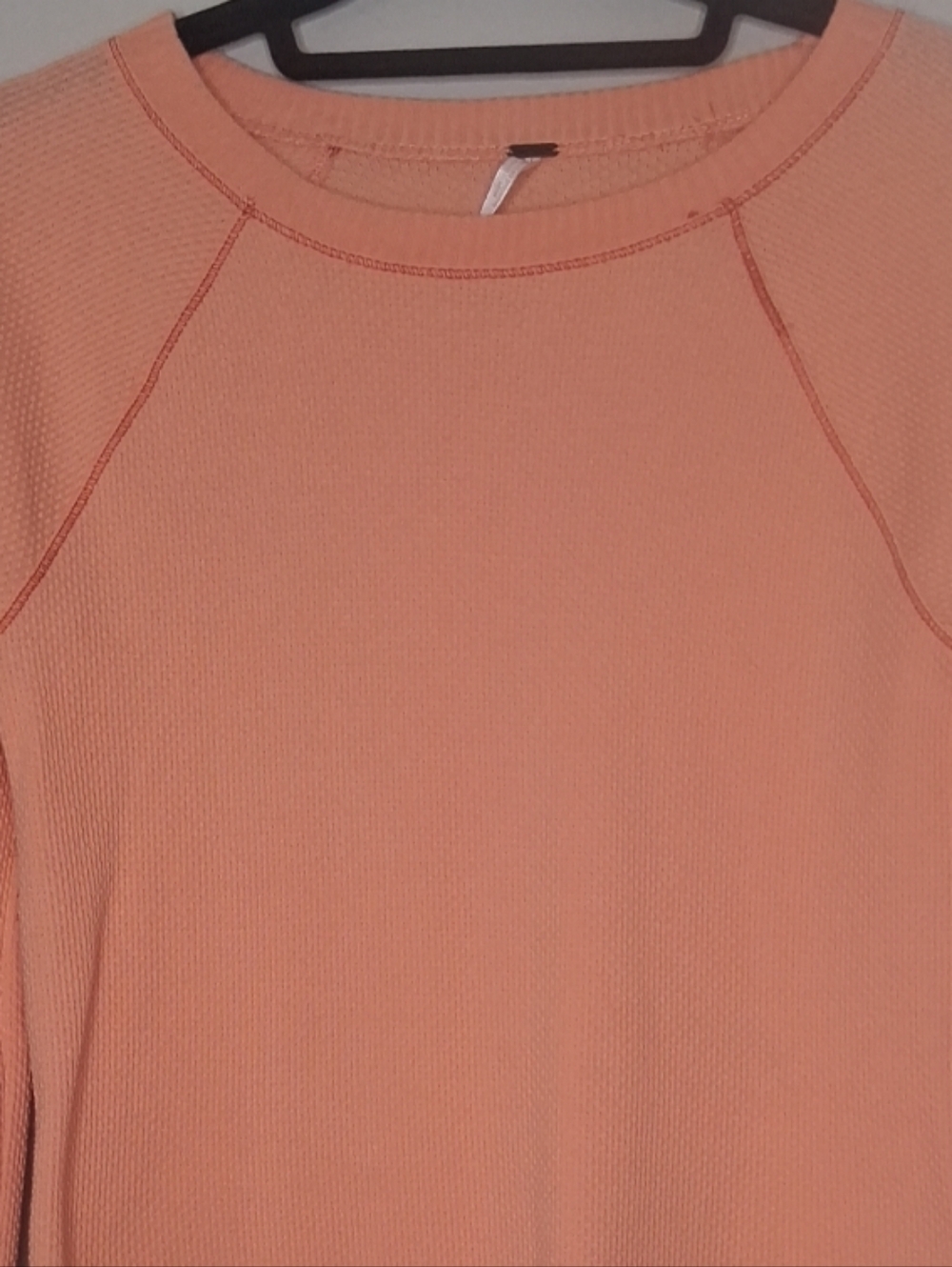 Free people In The Mix Cuff Crochet Knit Top Thermal Desert Orange Bohemian Sz M - Picture 9 of 15